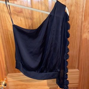 One shoulder bow sleeved dressy top